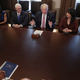 Omarosa, second from left, Cabinet Room. Image via Getty.